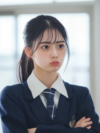 Cute School Uniform Drama Scene