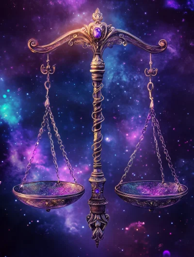 Unique Libra Scales in Background