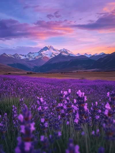 Mountain Sunset in Xinjiang Village