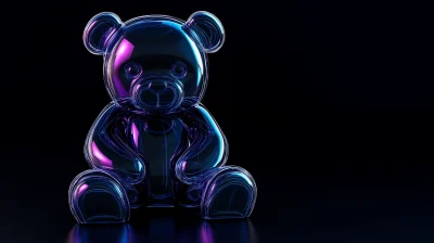 404 Error Page with Glassmorphism Sad Bear