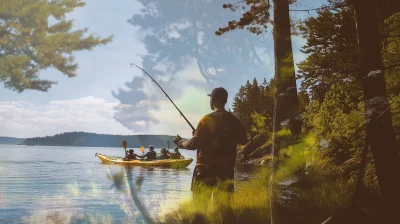 Nature and Summer Activities Double Exposure