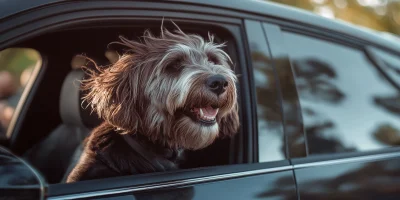 Happy Dog in Car