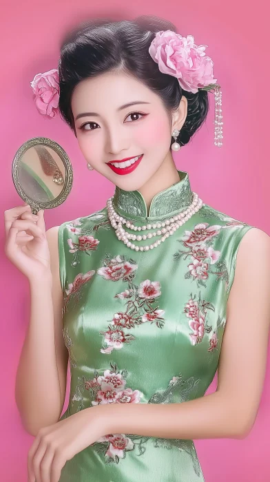 Elegant Woman in Cheongsam