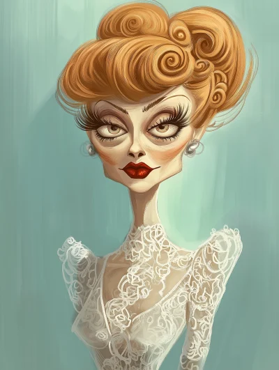 Whimsical Caricature of Lucille Ball