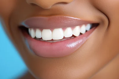 Smiling Woman’s Mouth Close Up