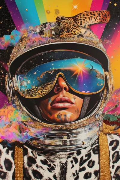 Liquid Chrome Finish 70s Psychedelic Poster Art