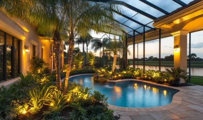 Luxury Florida Lanai at Sunset