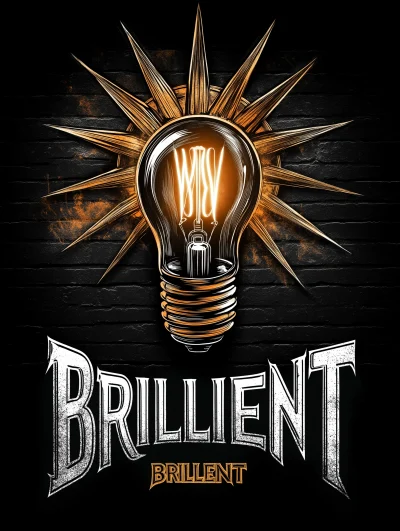 Steampunk Chalkboard Lightbulb Typography