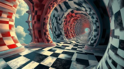 Surreal Psychedelic Escher-inspired Art