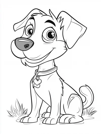 Cartoon Dog Coloring Book Images