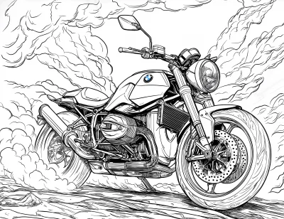 Motorcycle Coloring Page