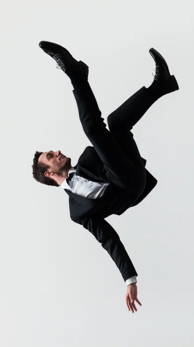 Professional Dressed Man Falling