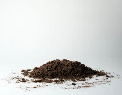 Clumps of Dirt on White Background