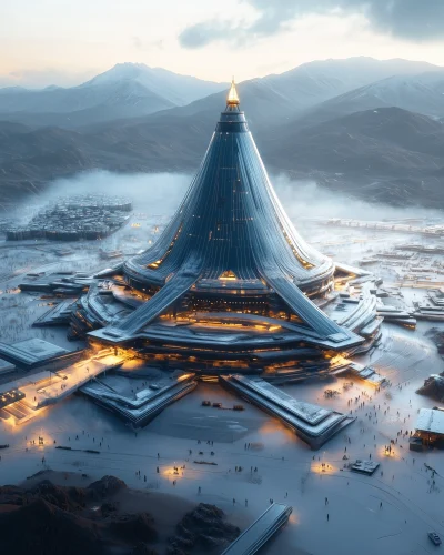 Futuristic Buddhist Mongol Monastery