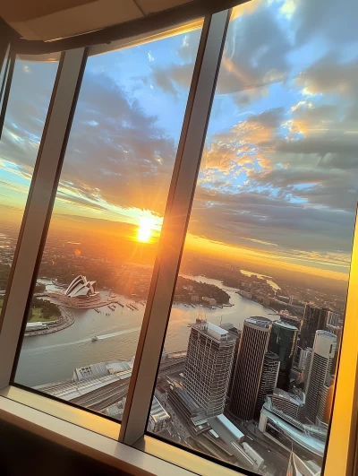 Golden Sunset View from Sydney Tower