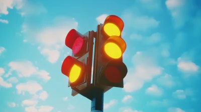 Traffic Light against Blue Sky