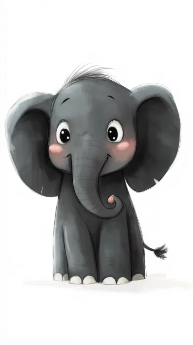 Cute Cartoon Elephant Illustration