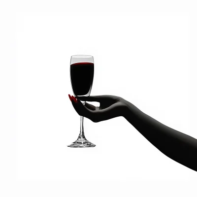 Silhouette of Woman’s Hand Holding Champagne