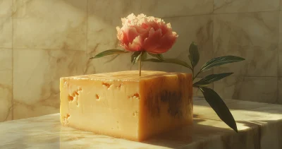 Cheese Block with Peony