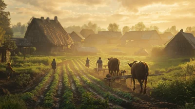 Spring Morning in a 10th Century Village