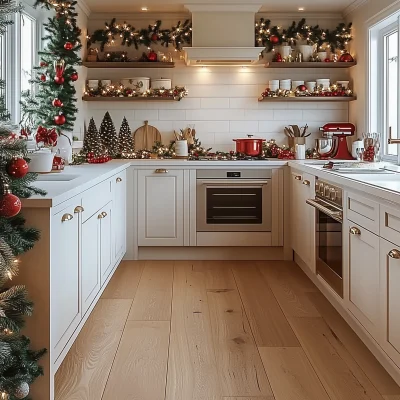 Christmas Decorated Modern Kitchen