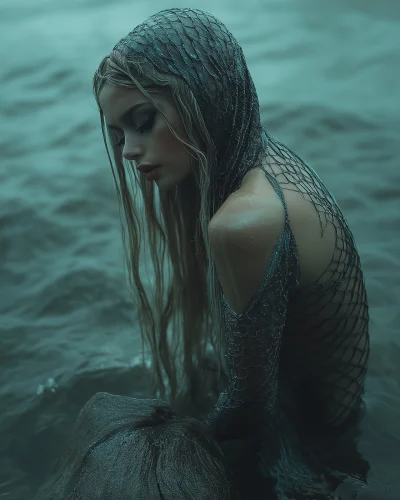 Mysterious Mermaid in the Ocean