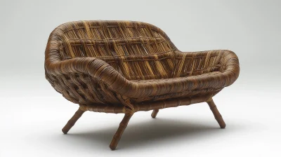 Bamboo Sofa in a Cozy Living Room