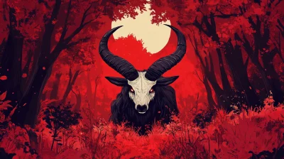 Cute Baphomet in Red Forest