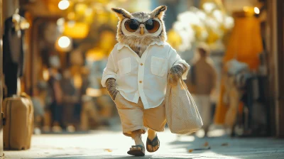 Relaxed Tabby Owl in Summer Outfit