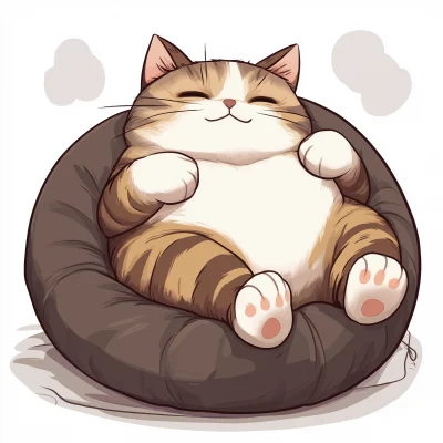 Fluffy Cat Illustration