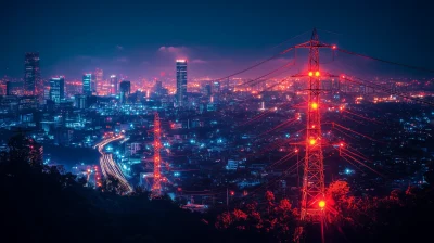 Power Lines and Laser Grids in City