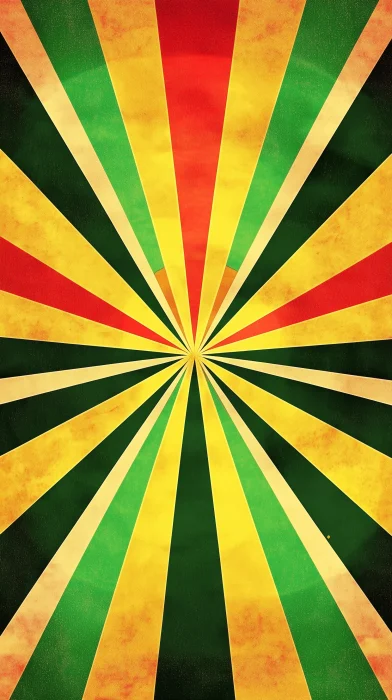 Reggae Star Burst Pattern Wallpaper