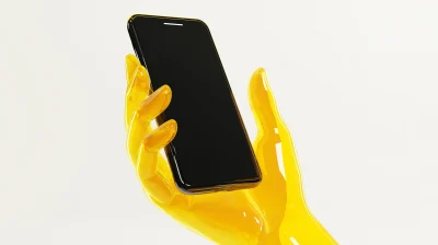 Glass Hands Holding Phone