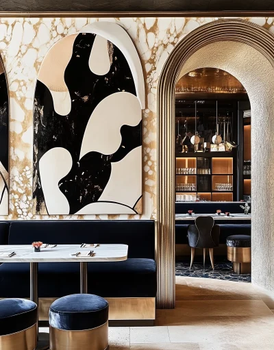 Glamorous Parisian Restaurant Interior