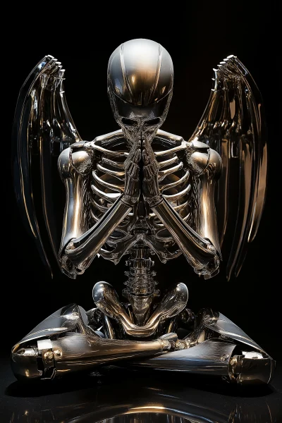 Majestic Chrome Skeleton Angel