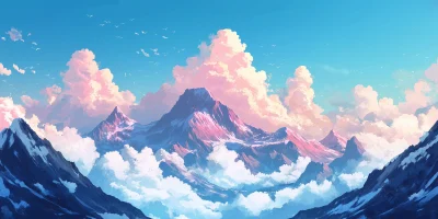 Anime Clouds in the Sky Landscape