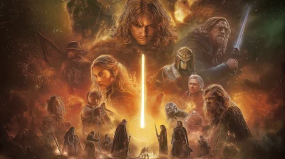 Lord of the Rings in Star Wars Style Poster