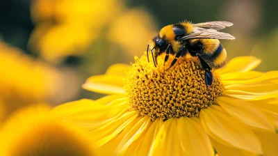 Bee on Yellow Flower