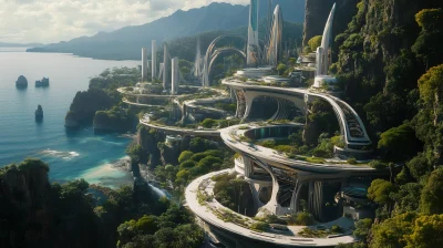 Futuristic City in the Jungle