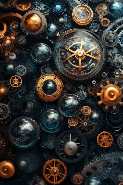 Steampunk Gears and Glass Balls