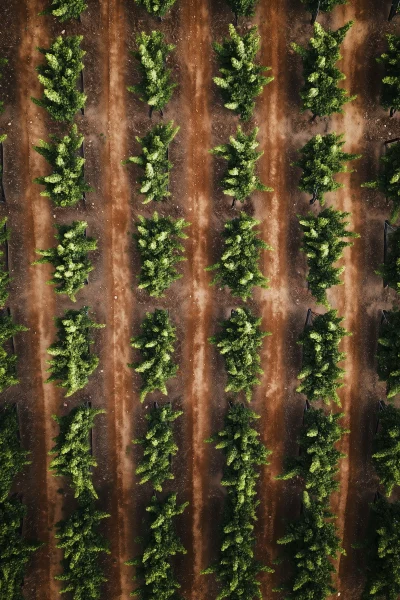 Overhead View of Vineyard Aesthetic