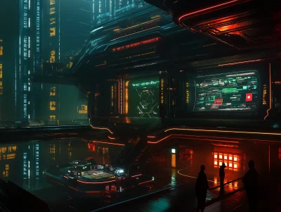 Cyberpunk Megastructure Casino