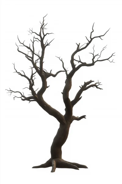 Dry Tree on White Background