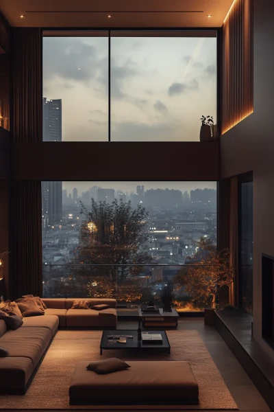 Cozy Living Room with Balcony View