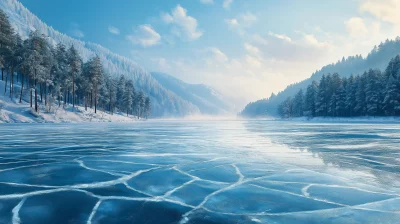 Frozen Lake in Winter