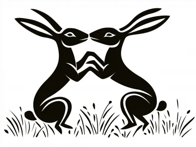 Hares Playing