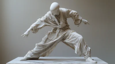 White Marble Statue of Dancing Man