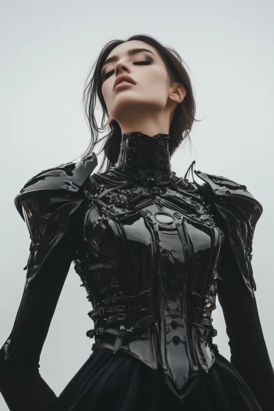 Goth Minimal Armor Fashion Editorial