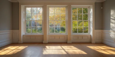 Interior Sash Windows with Moulding Ogee Panel