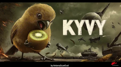 Angry Kiwi Bird with Kiwi Fruit